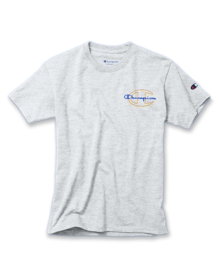 Champion T-Shirt Meisjes - Grijs - Cotton Double C Logo ( 673410-MQH )